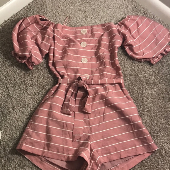 Pink and white striped super romper - Picture 2 of 4